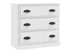 Aparador buffet cómoda armario mueble organizador cocina salón salón juego de 2 madera contrachapada blanca 02_0036690