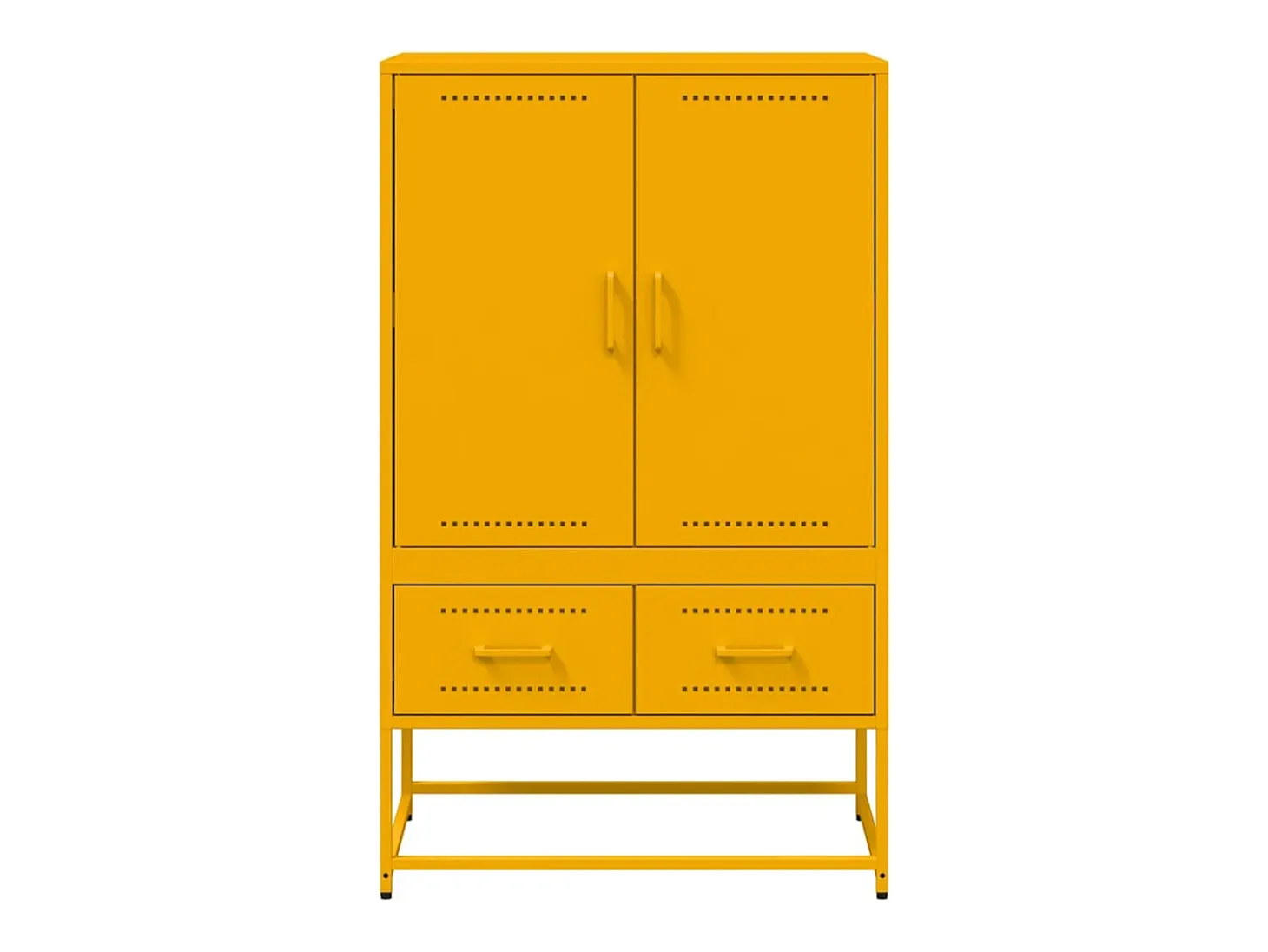 Aparador buffet cómoda armario mueble organizador cocina salón salón alto amarillo mostaza 68 x 39 x 111,5 cm acero amarillo 02_0034736