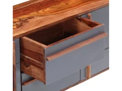 Aparador buffet cómoda armario mueble organizador cocina salón salón 120 x 30 x 55 cm madera maciza gris 02_0031779