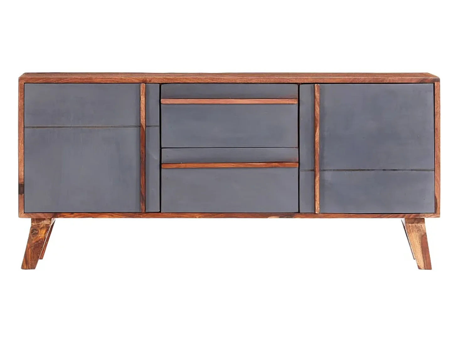 Aparador buffet cómoda armario mueble organizador cocina salón salón 120 x 30 x 55 cm madera maciza gris 02_0031779
