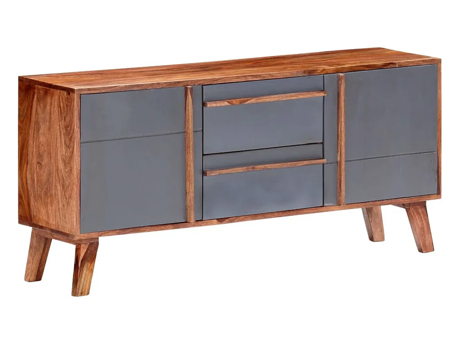 Aparador buffet cómoda armario mueble organizador cocina salón salón 120 x 30 x 55 cm madera maciza gris 02_0031779