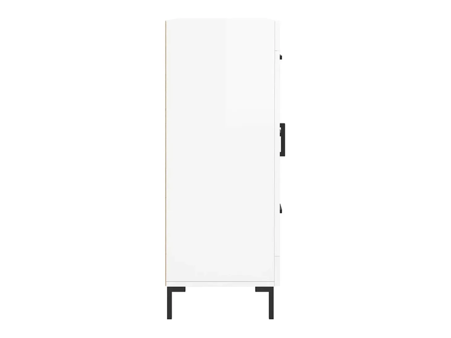 Aparador buffet cómoda armario mueble organizador cocina salón brillante 69,5 x 34 x 90 cm madera contrachapada blanco 02_0030694
