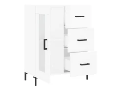 Aparador buffet cómoda armario mueble organizador cocina salón brillante 69,5 x 34 x 90 cm madera contrachapada blanco 02_0030694