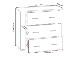 Aparador buffet cómoda armario unidad de almacenamiento organizador cocina salón salón 80 x 33 x 70 cm madera contrachapada marrón 02_0031110