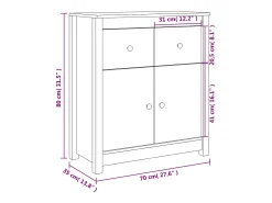Aparador buffet cómoda armario mueble organizador cocina salón salón 70 x 35 x 80 cm madera maciza de pino blanco 02_0030491