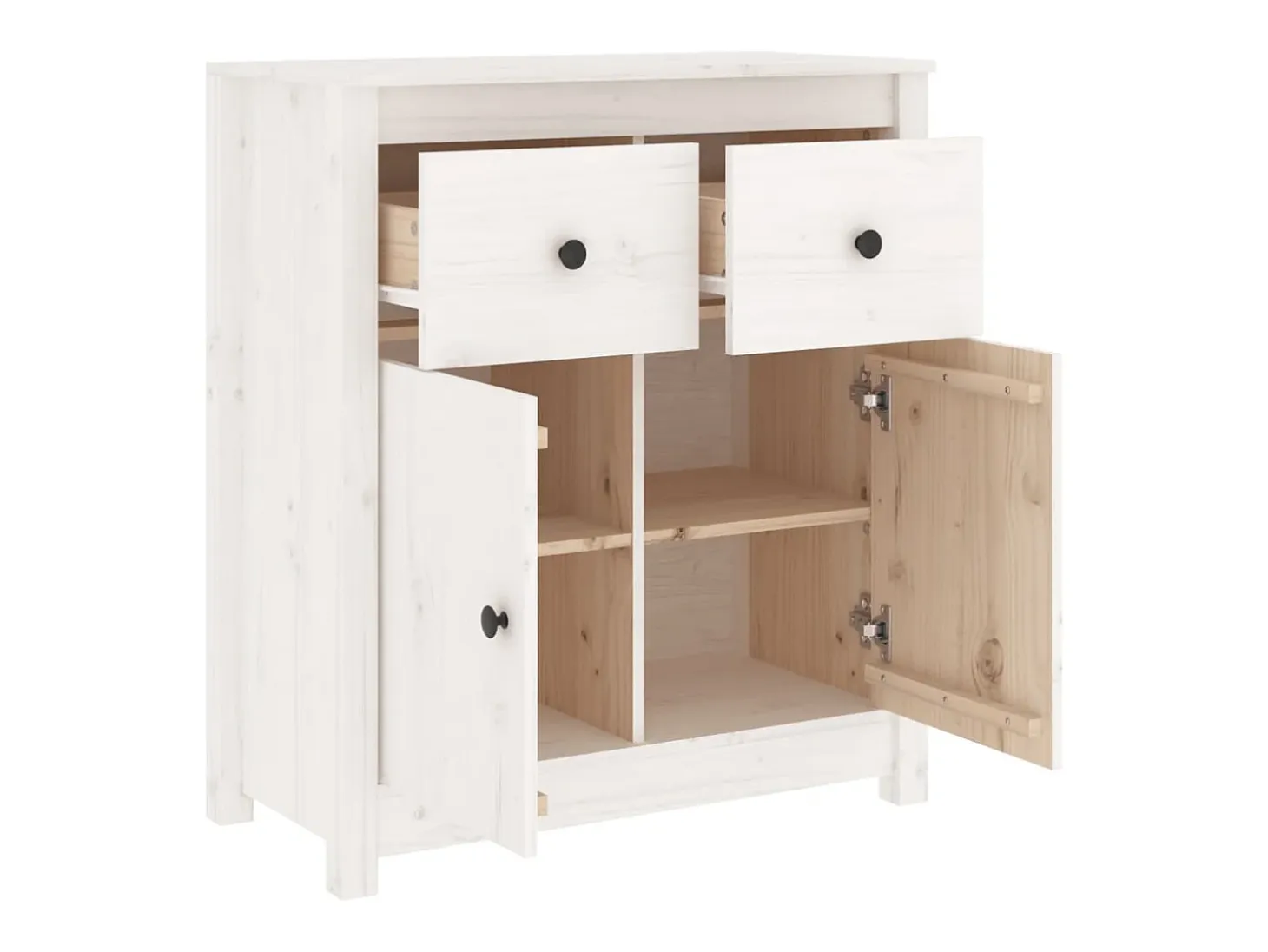 Aparador buffet cómoda armario mueble organizador cocina salón salón 70 x 35 x 80 cm madera maciza de pino blanco 02_0030491