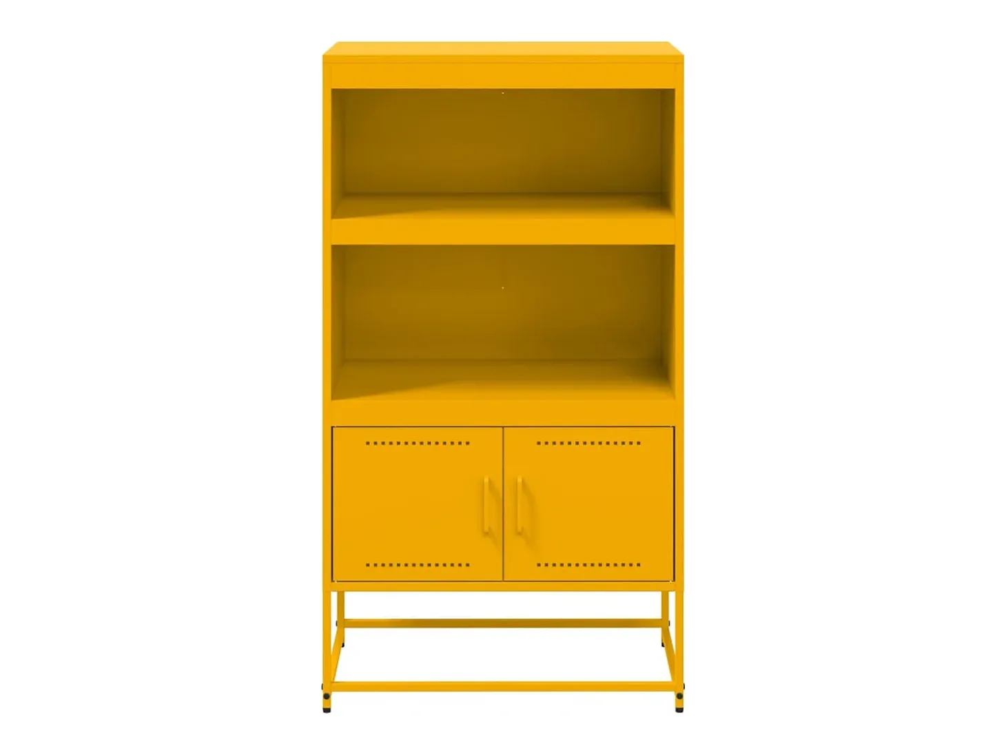 Aparador buffet cómoda armario mueble organizador cocina salón salón alto amarillo mostaza 68,5 x 38,5 x 123,5 cm acero Amarillo 02_0034733
