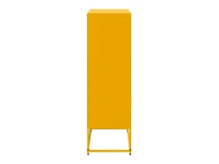 Aparador buffet cómoda armario mueble organizador cocina salón salón alto amarillo mostaza 68,5 x 38,5 x 123,5 cm acero Amarillo 02_0034733