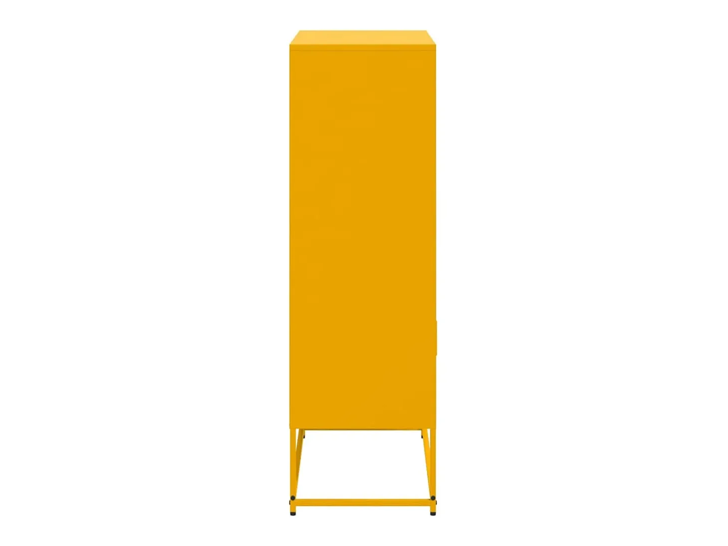 Aparador buffet cómoda armario mueble organizador cocina salón salón alto amarillo mostaza 68,5 x 38,5 x 123,5 cm acero Amarillo 02_0034733