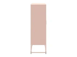 Aparador buffet cómoda armario mueble organizador cocina salón salón alto 68,5 x 38,5 x 123,5 cm acero rosa 02_0035160