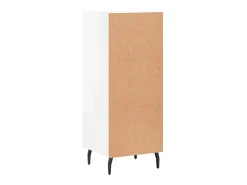 Aparador buffet cómoda armario mueble organizador cocina salón brillante 34,5 x 34 x 90 cm madera contrachapada blanco 02_0030615