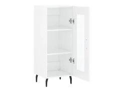 Aparador buffet cómoda armario mueble organizador cocina salón brillante 34,5 x 34 x 90 cm madera contrachapada blanco 02_0030615