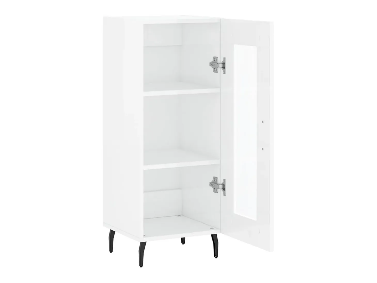 Aparador buffet cómoda armario mueble organizador cocina salón brillante 34,5 x 34 x 90 cm madera contrachapada blanco 02_0030615