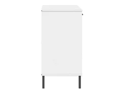 Aparador buffet cómoda armario mueble organizador cocina salón salón con patas de metal 113 x 40 x 77 cm madera maciza blanco 02_0030093