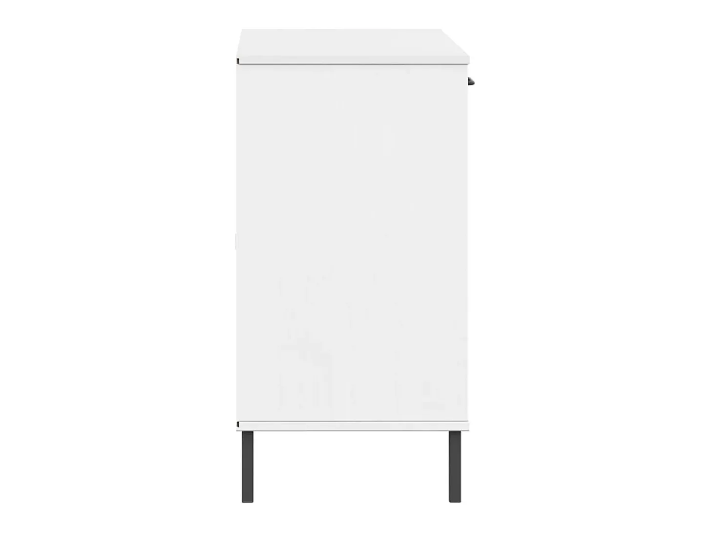 Aparador buffet cómoda armario mueble organizador cocina salón salón con patas de metal 113 x 40 x 77 cm madera maciza blanco 02_0030093