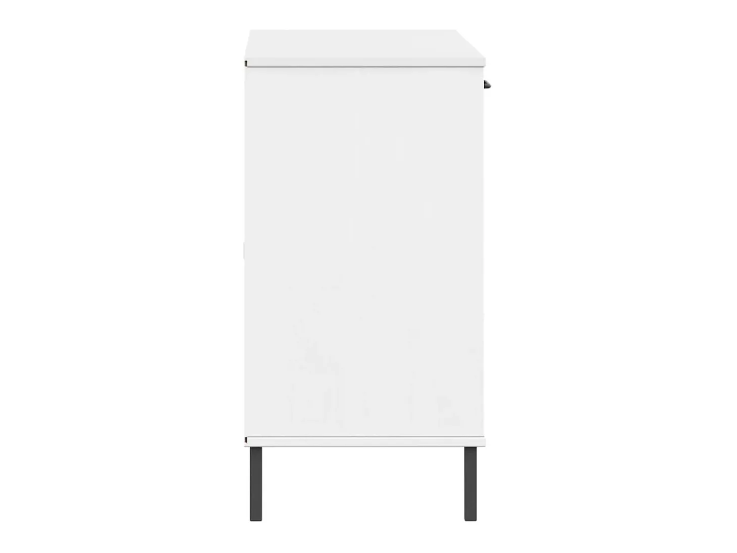 Aparador buffet cómoda armario mueble organizador cocina salón salón con patas de metal 113 x 40 x 77 cm madera maciza blanco 02_0030093