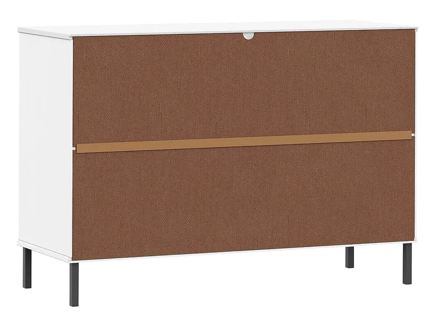 Aparador buffet cómoda armario mueble organizador cocina salón salón con patas de metal 113 x 40 x 77 cm madera maciza blanco 02_0030093