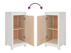 Aparador buffet cómoda armario mueble organizador cocina salón salón juego de 2 39 x 35 x 80 cm madera maciza de pino blanco 02_0036658