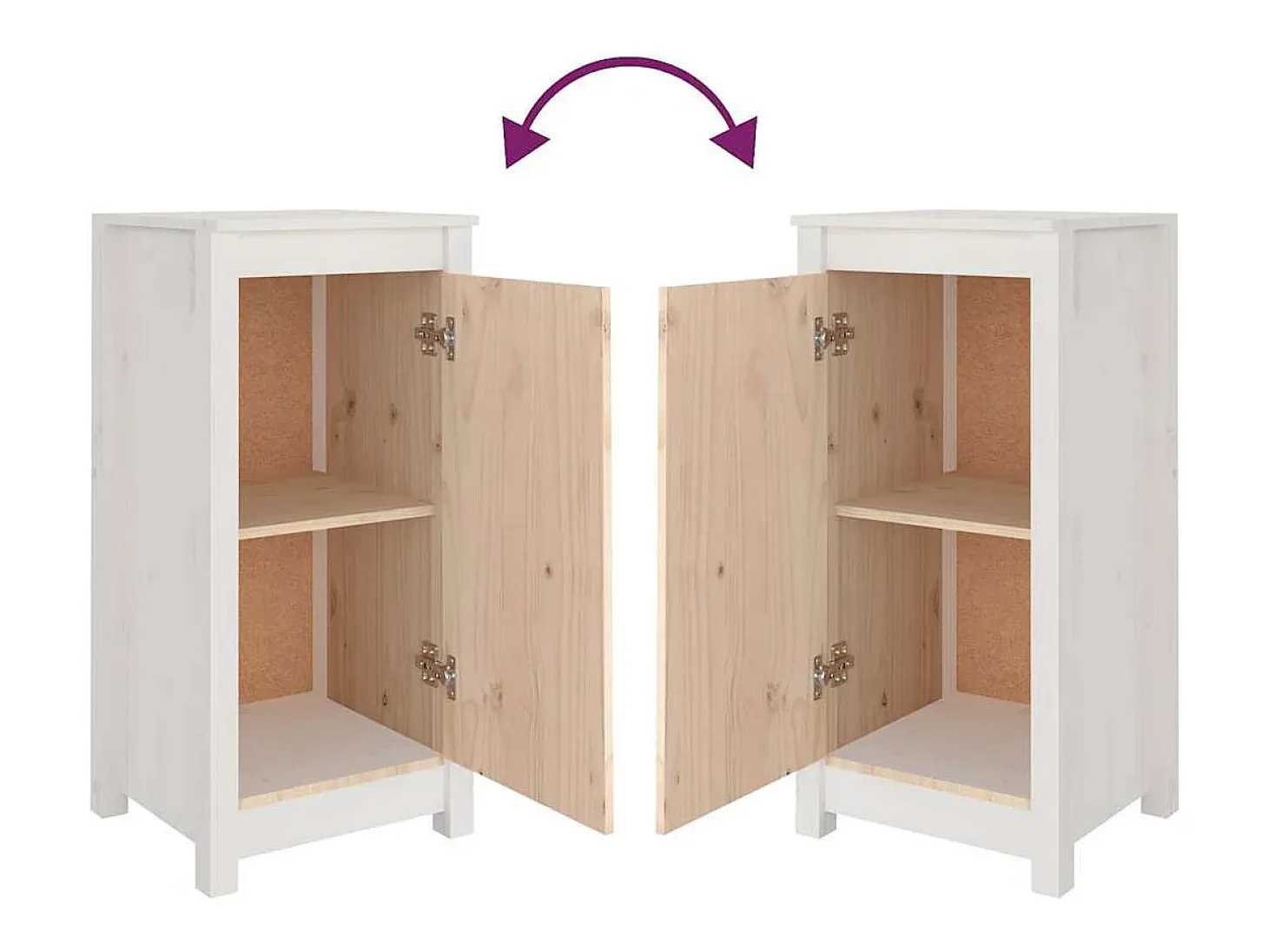 Aparador buffet cómoda armario mueble organizador cocina salón salón juego de 2 39 x 35 x 80 cm madera maciza de pino blanco 02_0036658