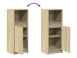Aparador buffet cómoda armario mueble organizador cocina salón salón con Sonoma LED 38 x 34 x 100 cm madera contrachapada marrón 02_0029794