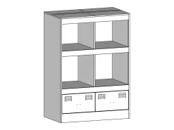 Aparador buffet cómoda armario mueble organizador cocina salón salón alto 67 x 39 x 95 cm acero blanco 02_0032477