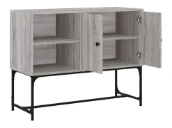 Aparador buffet cómoda armario unidad de almacenamiento organizador cocina salón salonsonoma 100 x 40 x 79,5 cm madera contrachapada gris 02_0036263