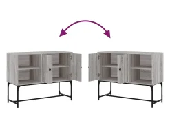 Aparador buffet cómoda armario unidad de almacenamiento organizador cocina salón salonsonoma 100 x 40 x 79,5 cm madera contrachapada gris 02_0036263