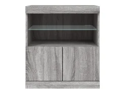 Aparador buffet cómoda armario mueble organizador cocina salón salón con luces LED Sonoma 60 x 37 x 67 cm gris 02_0030080