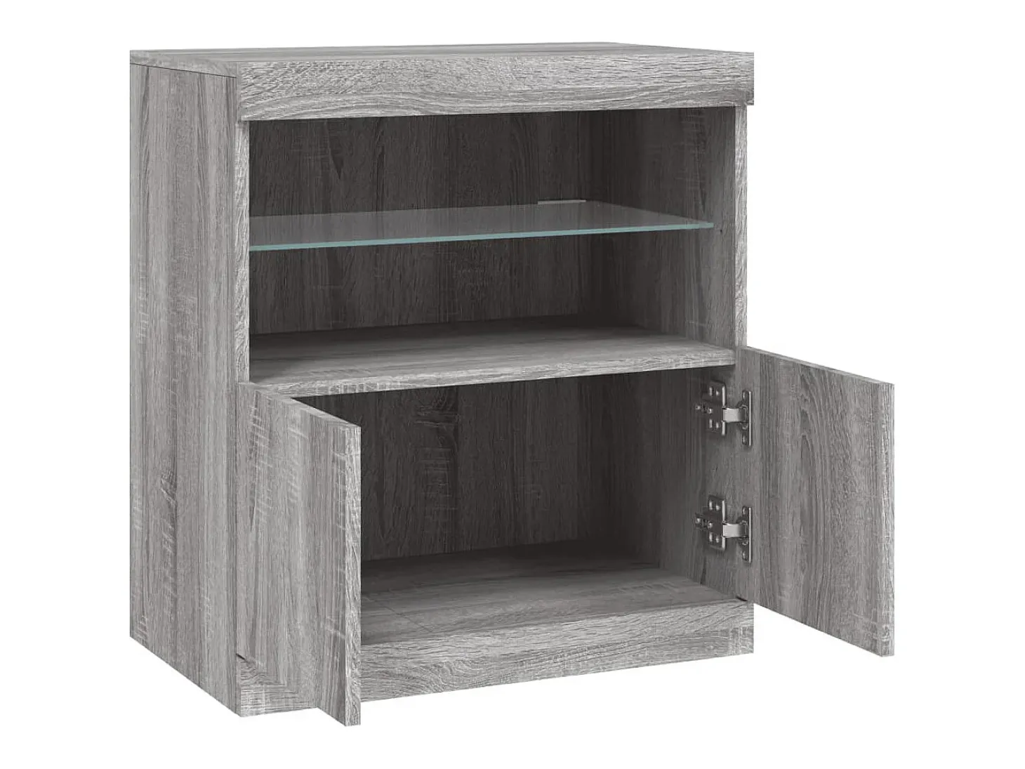 Aparador buffet cómoda armario mueble organizador cocina salón salón con luces LED Sonoma 60 x 37 x 67 cm gris 02_0030080