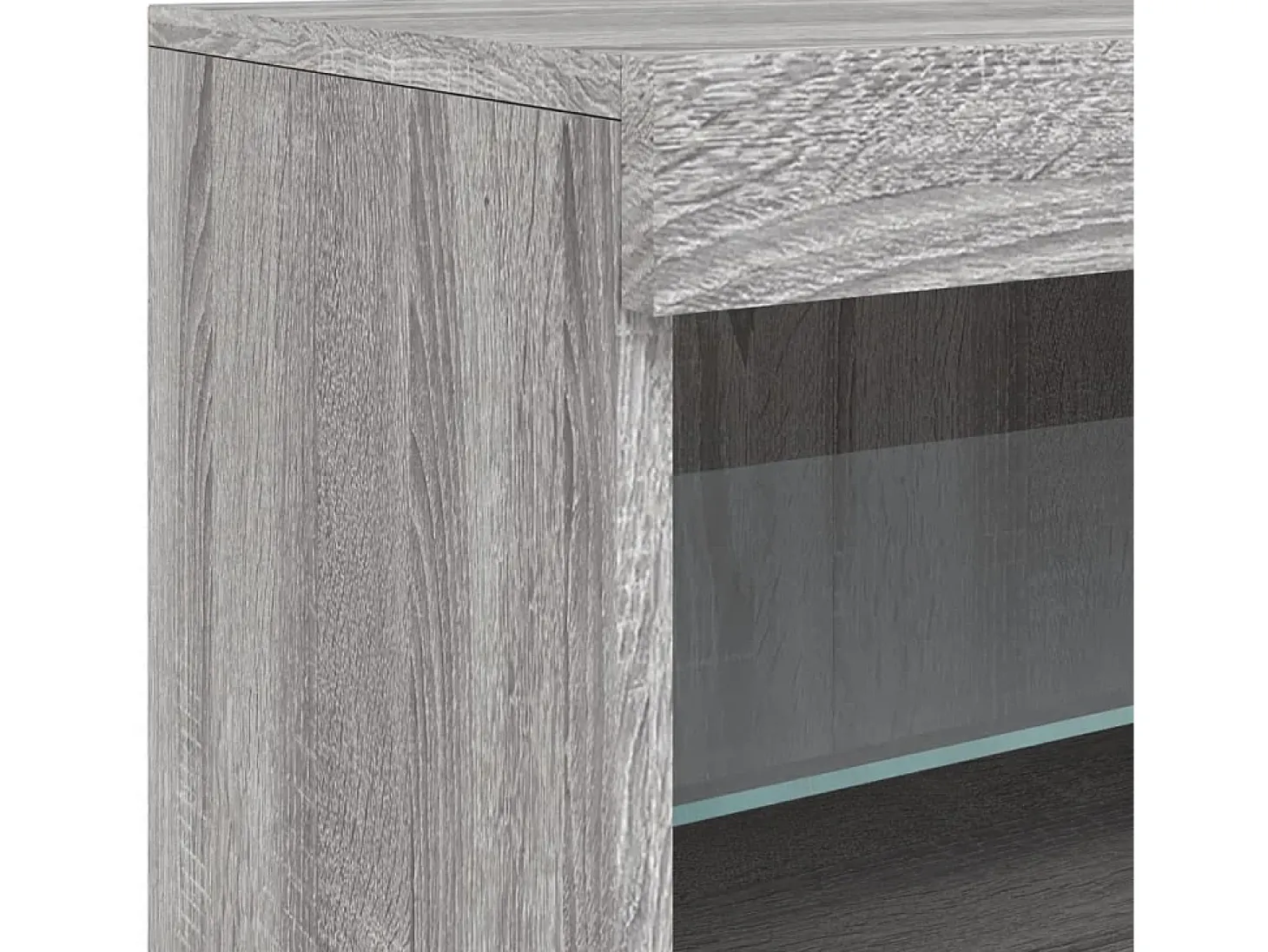 Aparador buffet cómoda armario mueble organizador cocina salón salón con luces LED Sonoma 60 x 37 x 67 cm gris 02_0030080