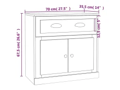 Aparador buffet cómoda armario unidad de almacenamiento organizador cocina salón salón 70 x 35,5 x 67,5 cm madera contrachapada gris 02_0032084