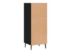 Aparador buffet cómoda armario mueble organizador cocina salón salón 34,5 x 32,5 x 90 cm madera contrachapada negra 02_0035866