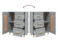 Aparador buffet cómoda armario unidad de almacenamiento organizador cocina salón salonsonoma 69,5 x 34 x 90 cm madera contrachapada gris 02_0036481