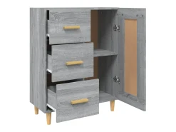 Aparador buffet cómoda armario unidad de almacenamiento organizador cocina salón salonsonoma 69,5 x 34 x 90 cm madera contrachapada gris 02_0036481