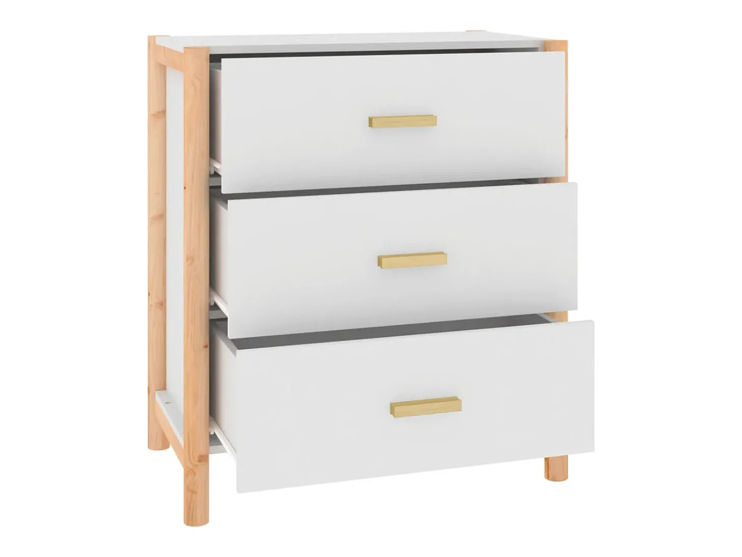 Aparador buffet cómoda armario unidad de almacenamiento organizador cocina salón salón 62 x 38 x 70 cm madera contrachapada blanco 02_0030377