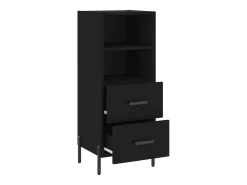 Aparador buffet cómoda armario mueble organizador cocina salón salón 34,5 x 34 x 90 cm madera contrachapada negra 02_0035909