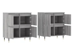 Aparador buffet cómoda armario unidad de almacenamiento organizador cocina salón salón juego de 2 sonoma madera gris 02_0036982