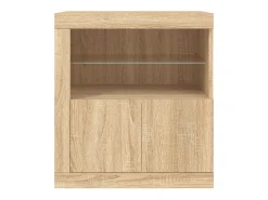 Aparador buffet cómoda armario mueble organizador cocina salón salón con luces LED sonoma 60,5 x 37 x 67 cm marrón 02_0029966