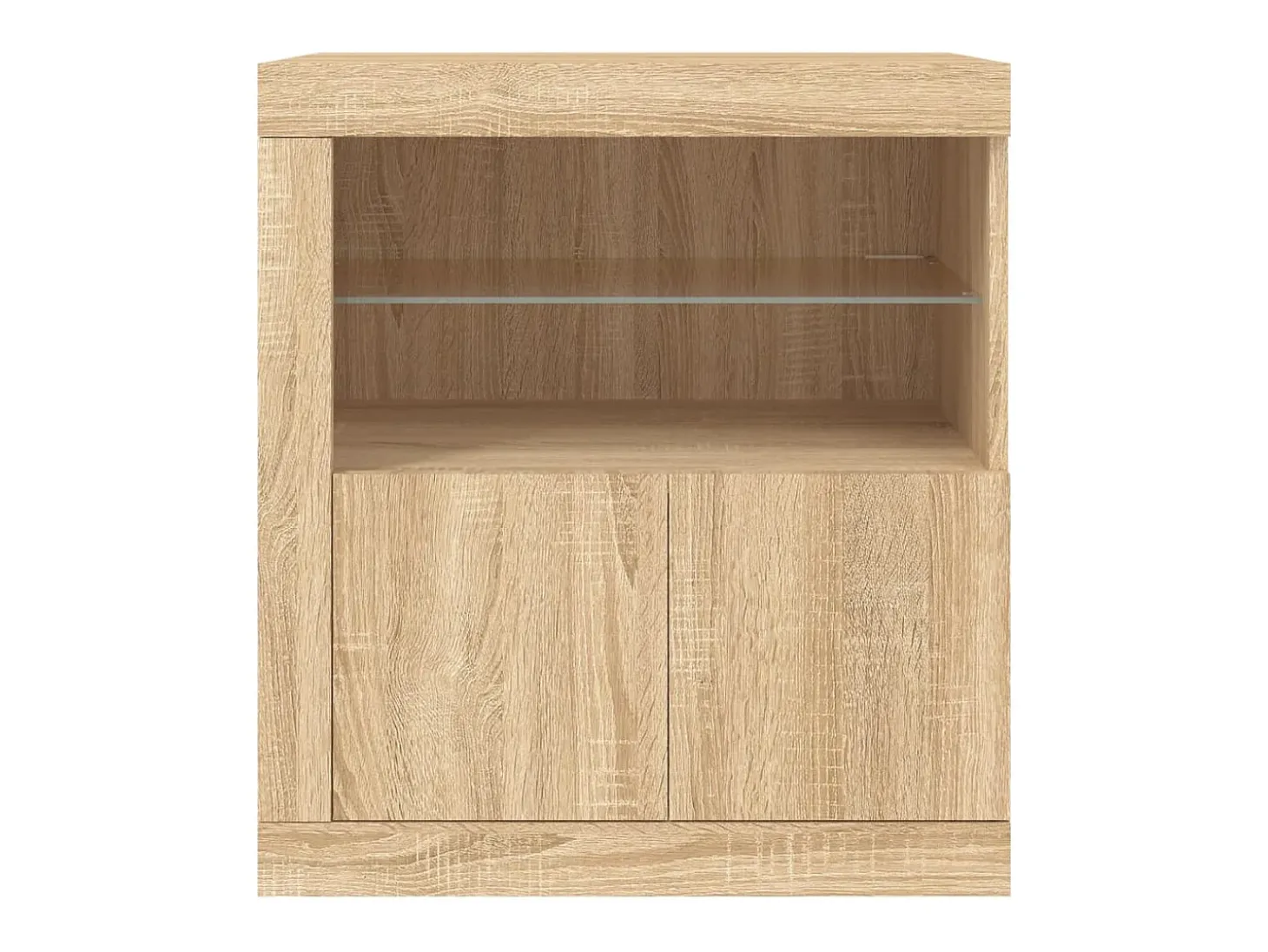 Aparador buffet cómoda armario mueble organizador cocina salón salón con luces LED sonoma 60,5 x 37 x 67 cm marrón 02_0029966