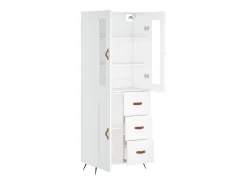 Aparador buffet cómoda armario mueble organizador cocina salón salón alto 69,5 x 34 x 180 cm madera contrachapada blanco 02_0032692