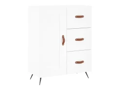 Aparador buffet cómoda armario mueble organizador cocina salón salón alto 69,5 x 34 x 180 cm madera contrachapada blanco 02_0032692
