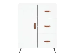 Aparador buffet cómoda armario mueble organizador cocina salón salón alto 69,5 x 34 x 180 cm madera contrachapada blanco 02_0032692
