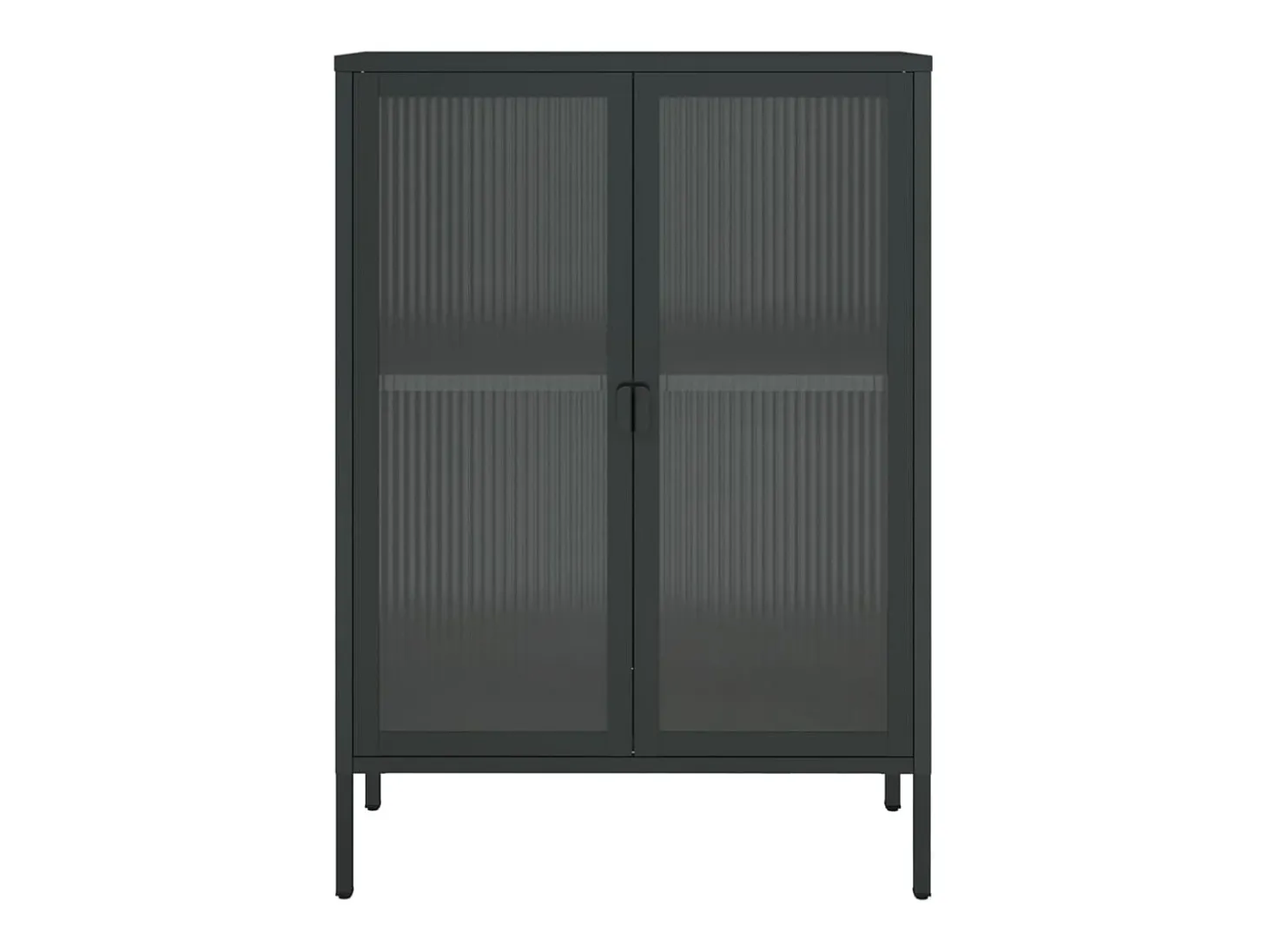 Aparador buffet cómoda armario mueble organizador cocina salón salón 75 x 35 x 105 cm vidrio y acero negro 02_0036121