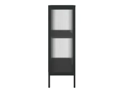 Aparador buffet cómoda armario mueble organizador cocina salón salón 75 x 35 x 105 cm vidrio y acero negro 02_0036121