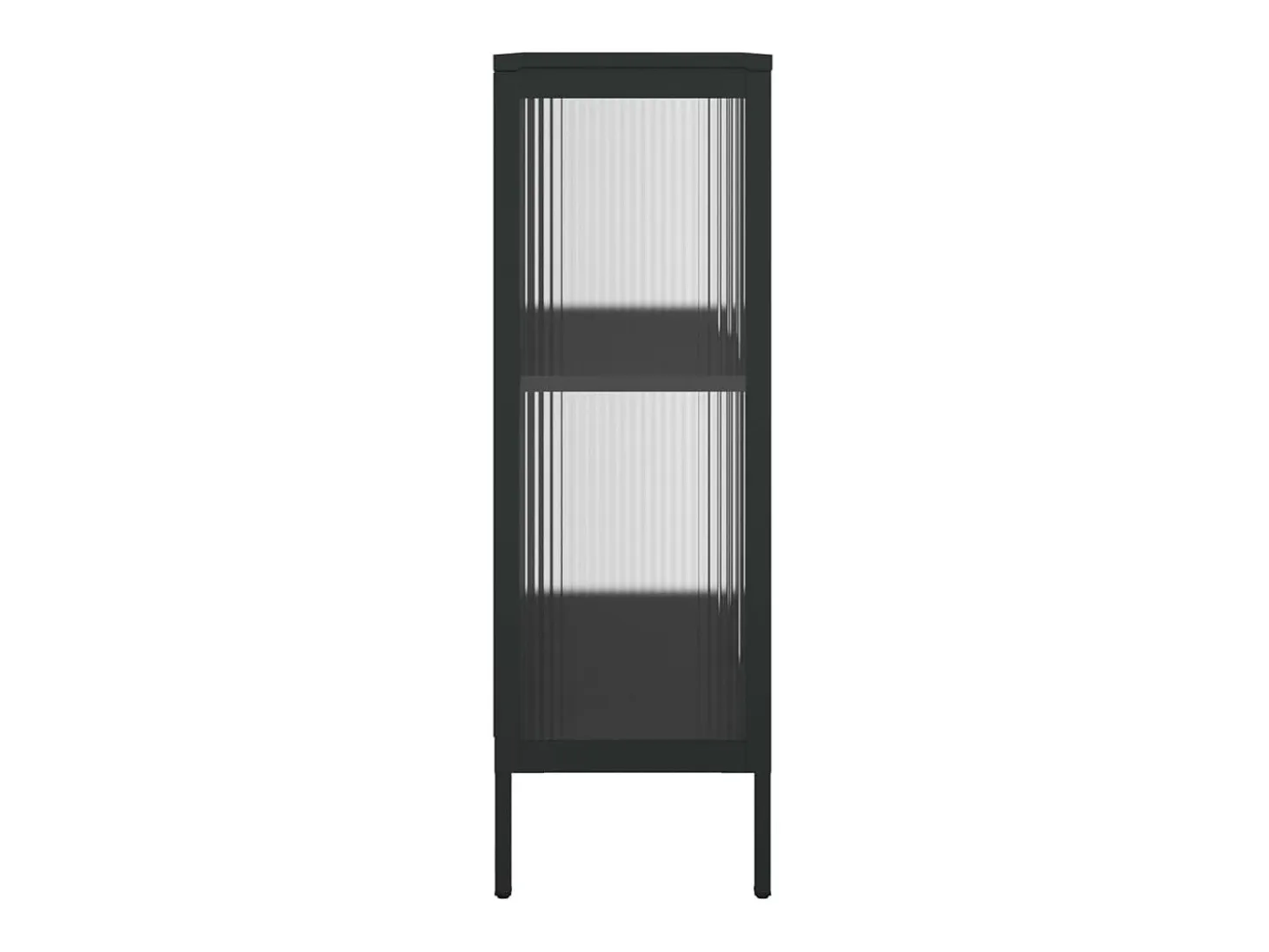 Aparador buffet cómoda armario mueble organizador cocina salón salón 75 x 35 x 105 cm vidrio y acero negro 02_0036121