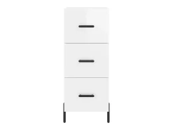 Aparador buffet cómoda armario mueble organizador cocina salón brillante 34,5 x 34 x 90 cm madera contrachapada blanco 02_0030627