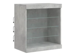 Aparador buffet cómoda armario mueble organizador cocina salón salón con luces LED 142,5 x 37 x 67 cm gris 02_0029976