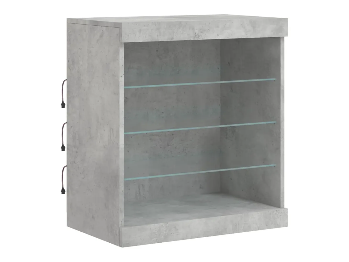 Aparador buffet cómoda armario mueble organizador cocina salón salón con luces LED 142,5 x 37 x 67 cm gris 02_0029976