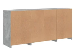 Aparador buffet cómoda armario mueble organizador cocina salón salón con luces LED 142,5 x 37 x 67 cm gris 02_0029976