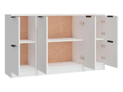 Aparador buffet cómoda armario unidad de almacenamiento organizador cocina salón salón 3 piezas blanco madera contrachapada 02_0037019
